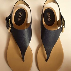 Michael Kors navy sandal London t strap